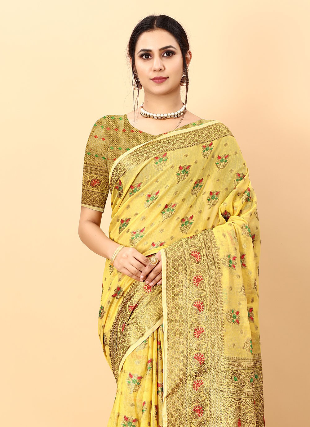 Classic Weaving Zari Cotton Silk Saree - S1597