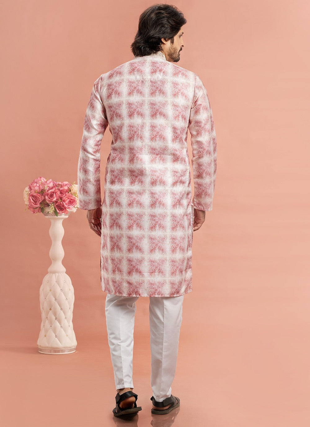 Digital Print Cotton Pink Kurta Pyjama - M7081