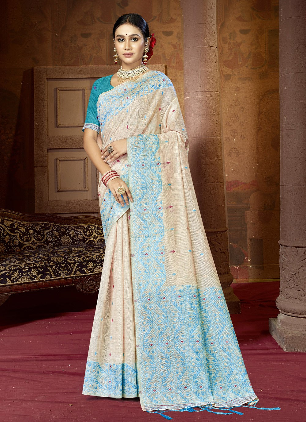 Classic Weaving Zari Cotton Saree - S7988