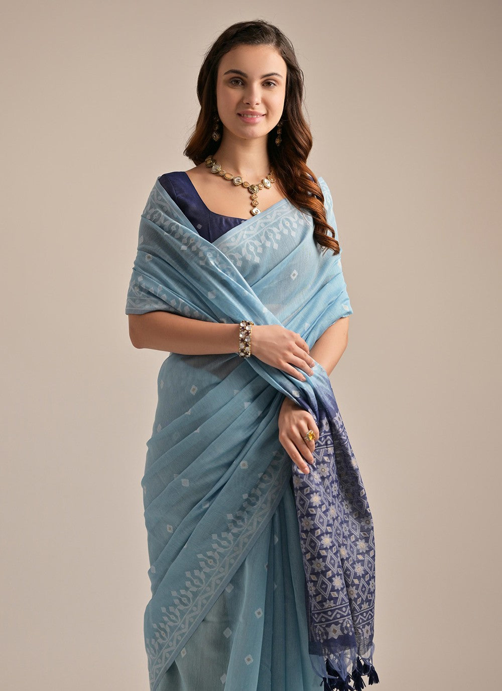 Traditional Weaving Zari Cotton Saree - S7721