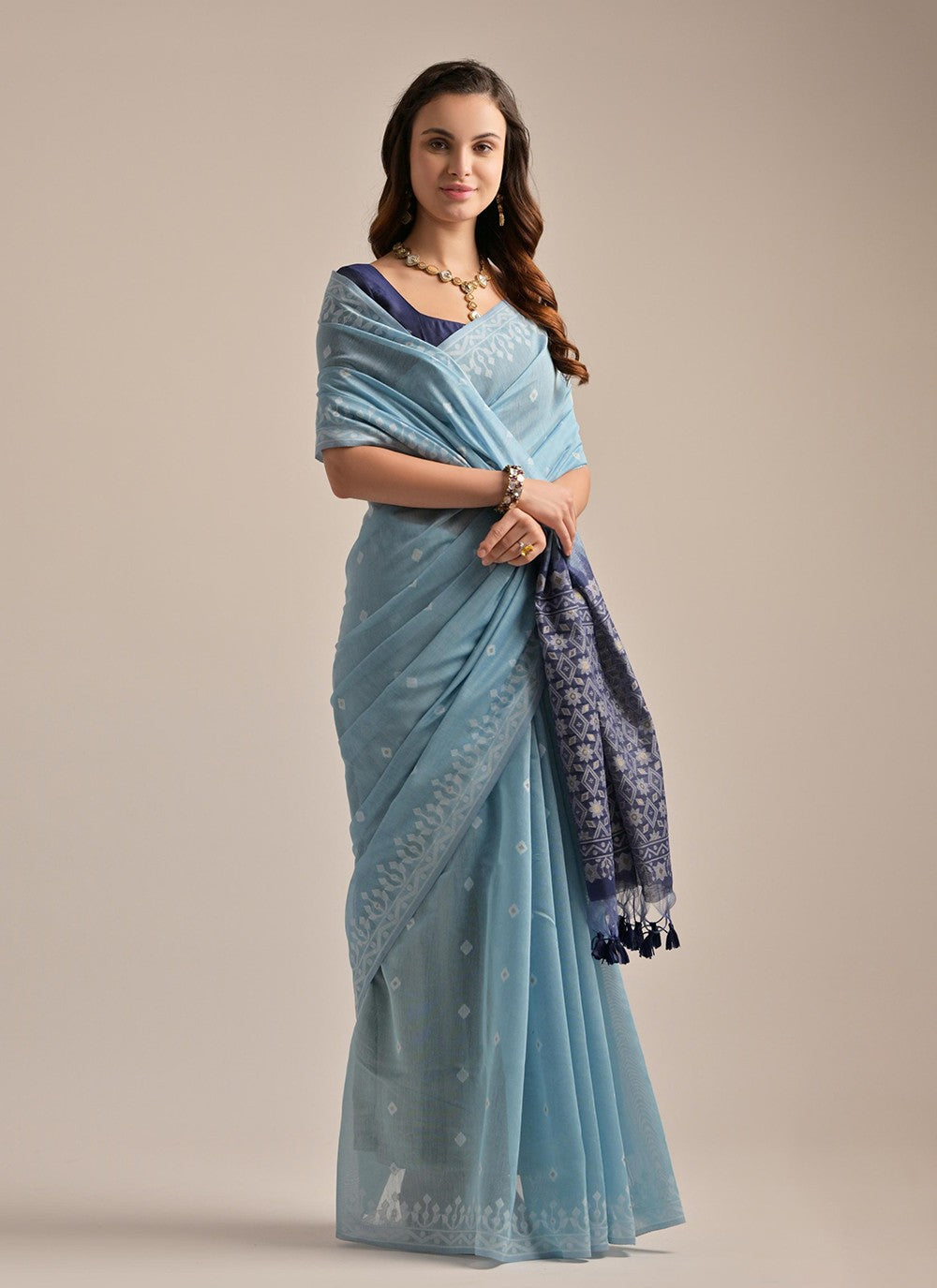 Traditional Weaving Zari Cotton Saree - S7721