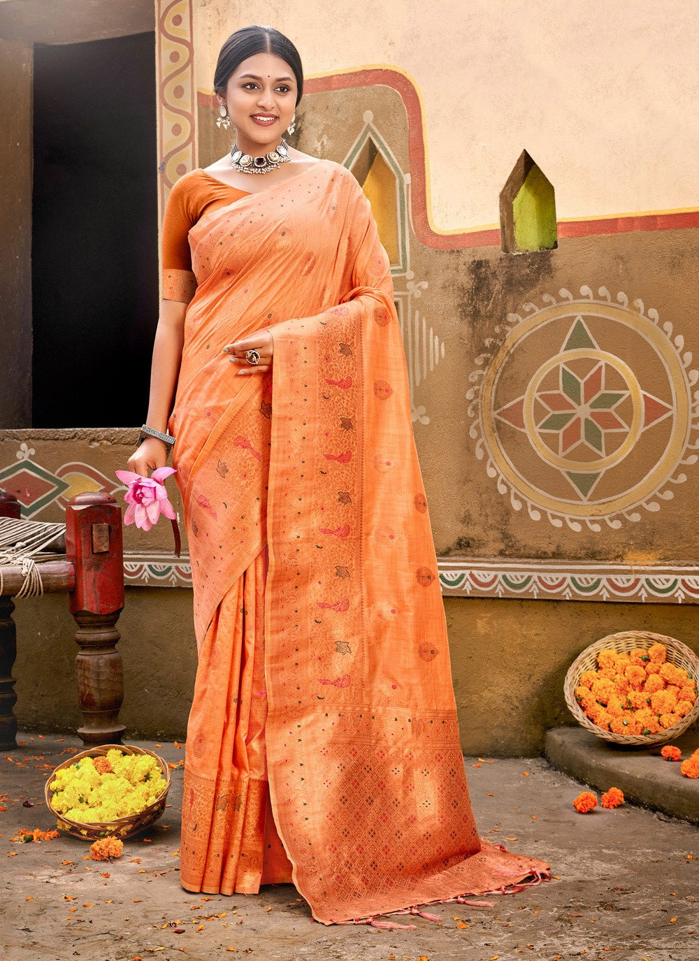 Traditional Weaving Zari Cotton Saree - S5197