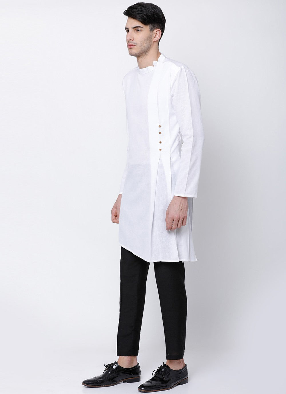 Plain Cotton White Kurta Pyjama - M1969