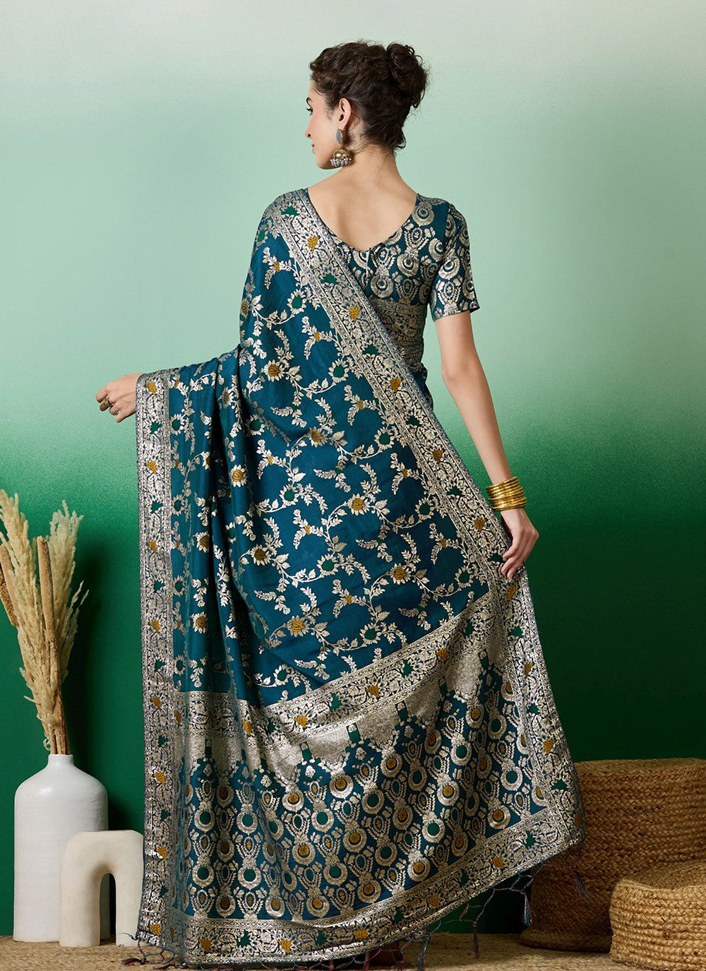 Trendy Meenakari Cotton Saree - S7074