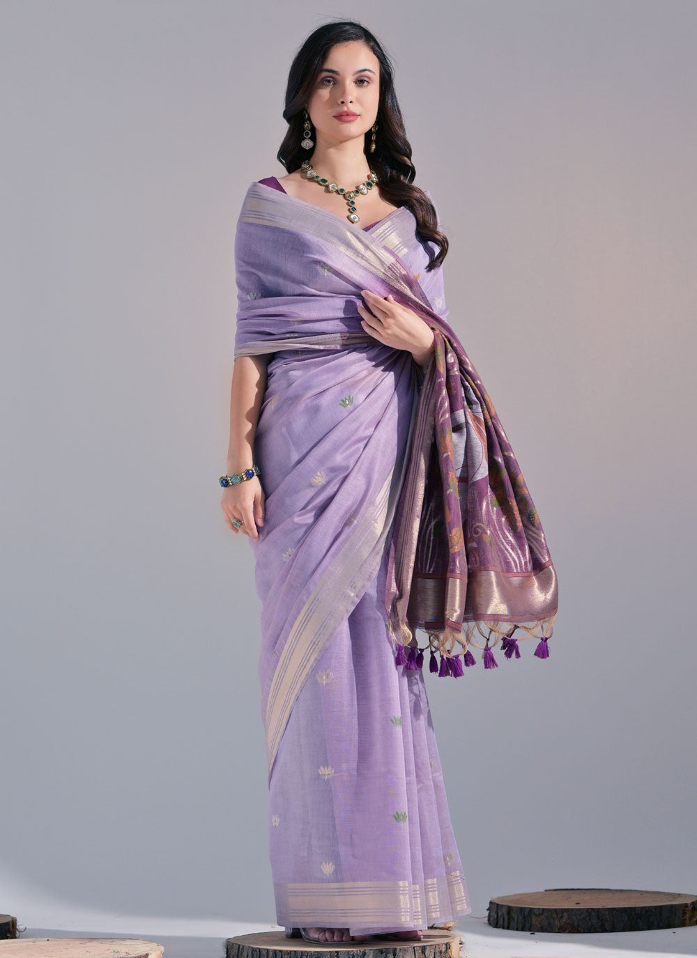 Thread, Woven Cotton Saree - S11922