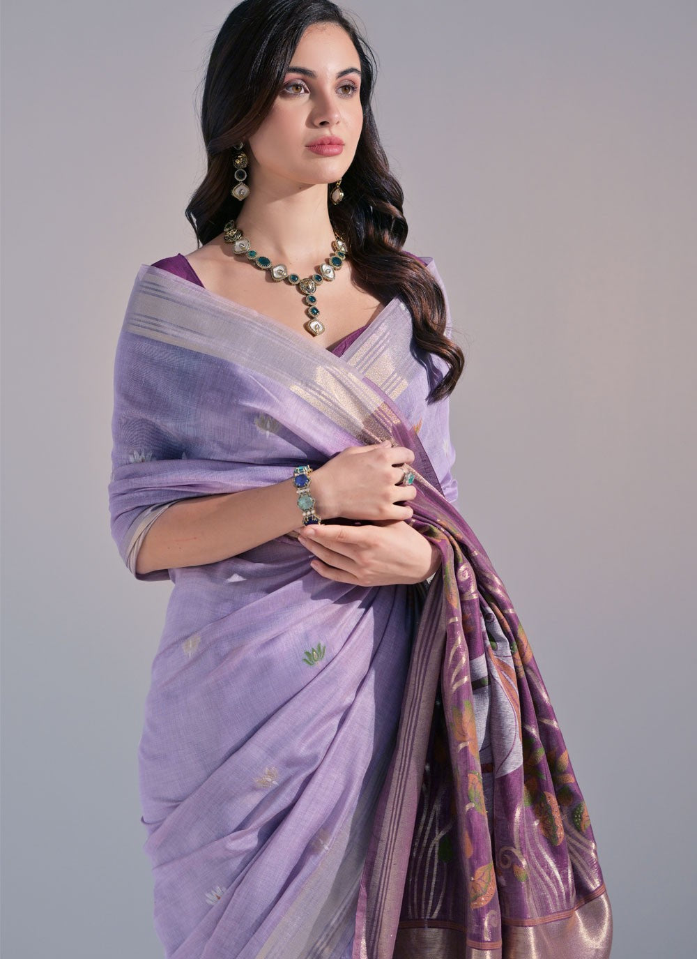 Thread, Woven Cotton Saree - S11922