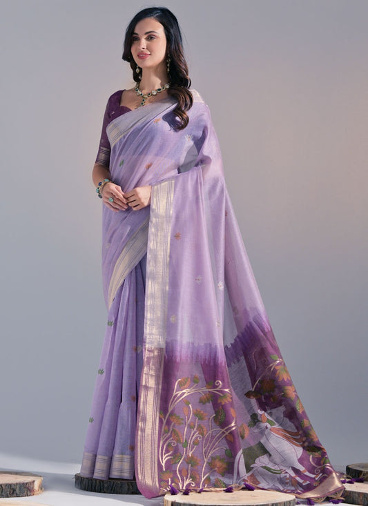 Thread, Woven Cotton Saree - S11922