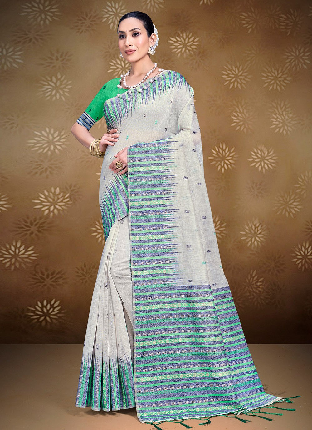 Casual Woven Cotton Saree - S7418