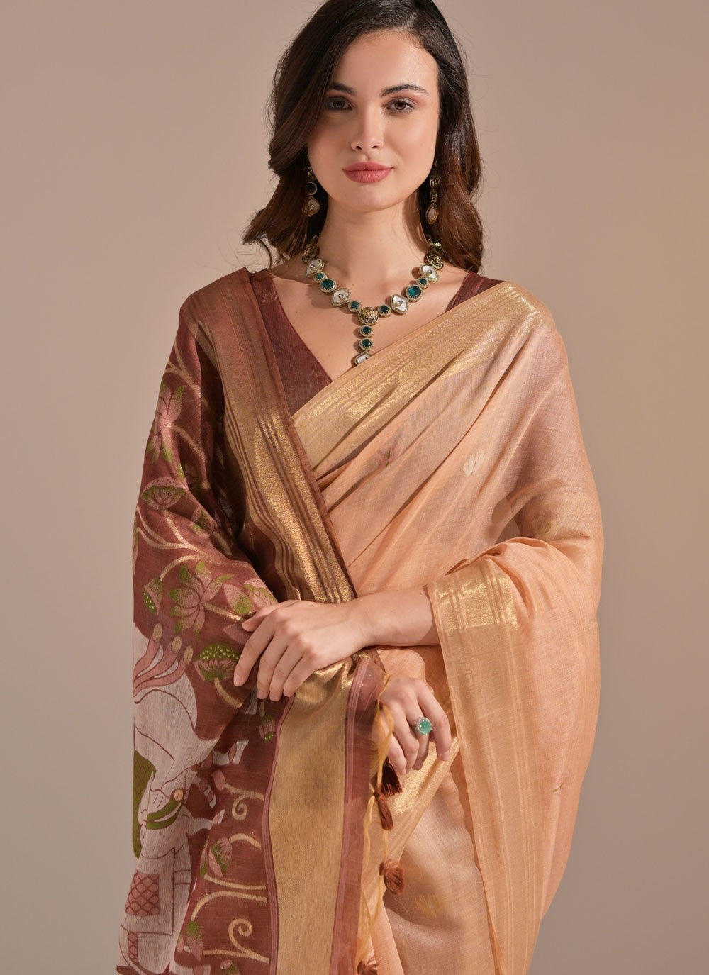 Thread, Woven Cotton Saree - S11922