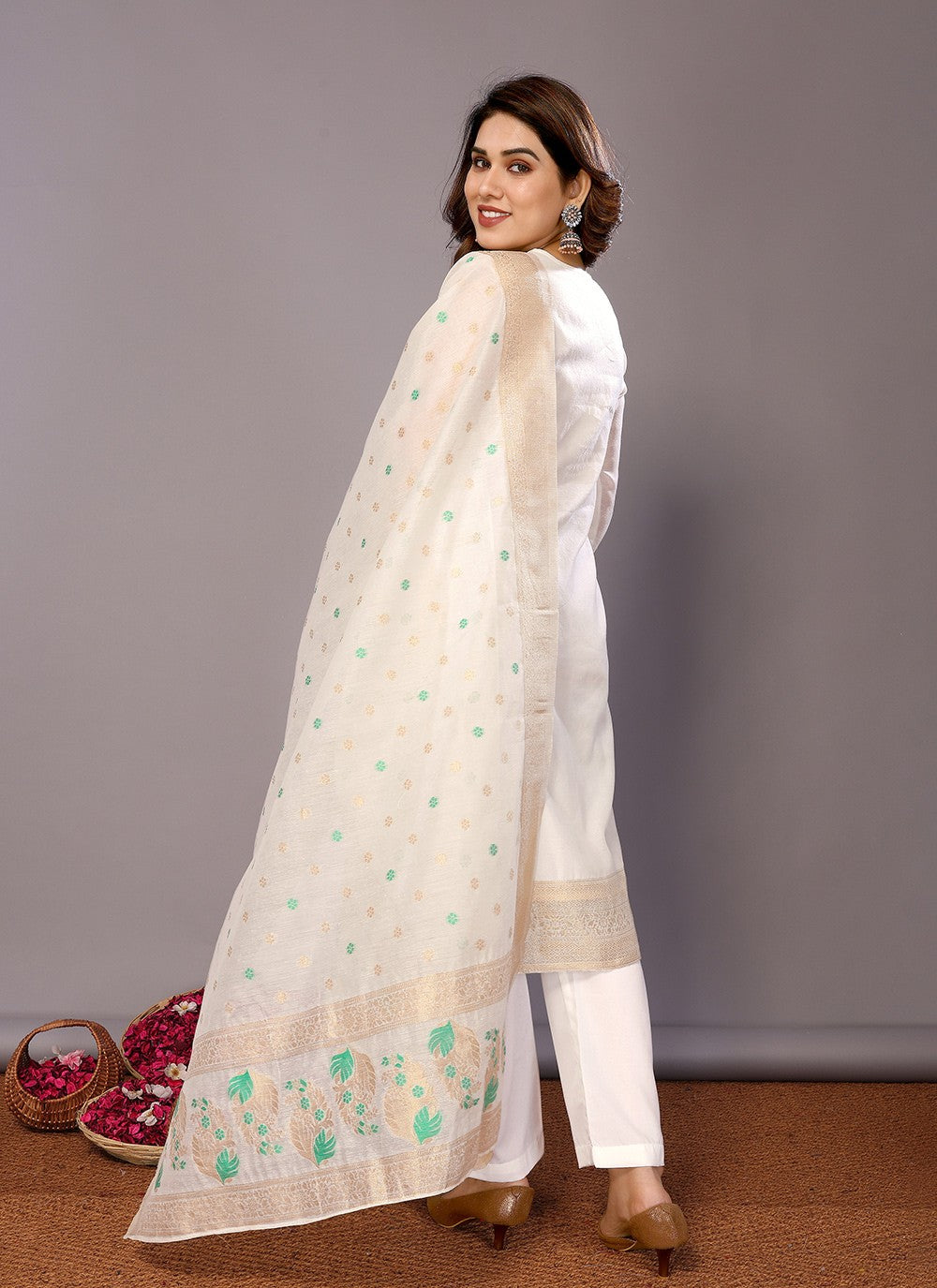 Chanderi , Cotton Salwar Suit - T3069