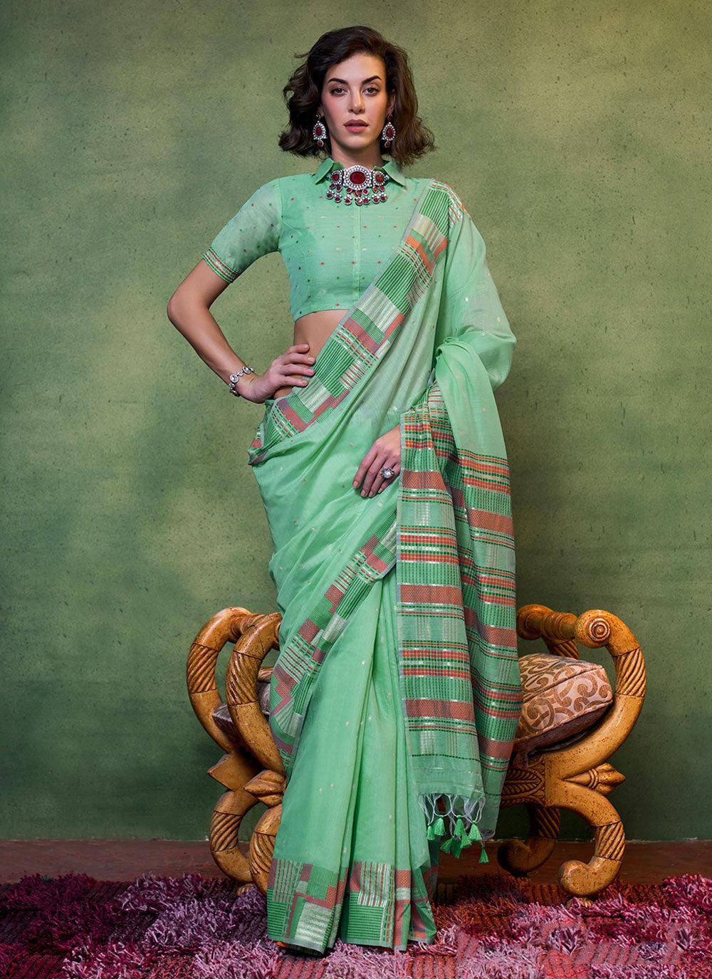 Classic Woven Cotton Saree - S6190