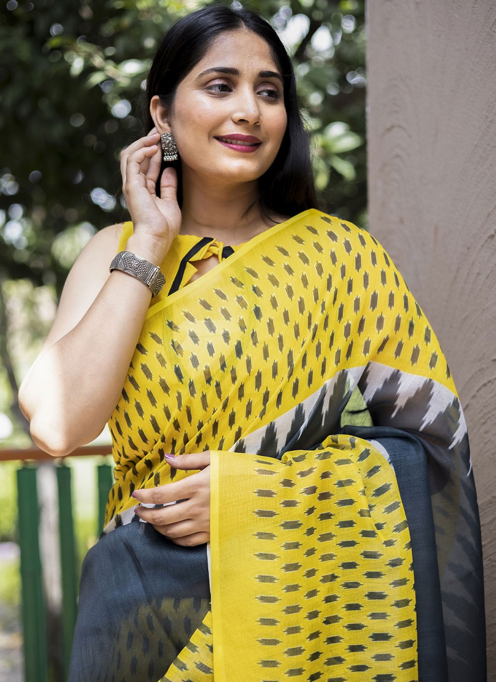 Classic Digital Print Cotton Saree - S2201