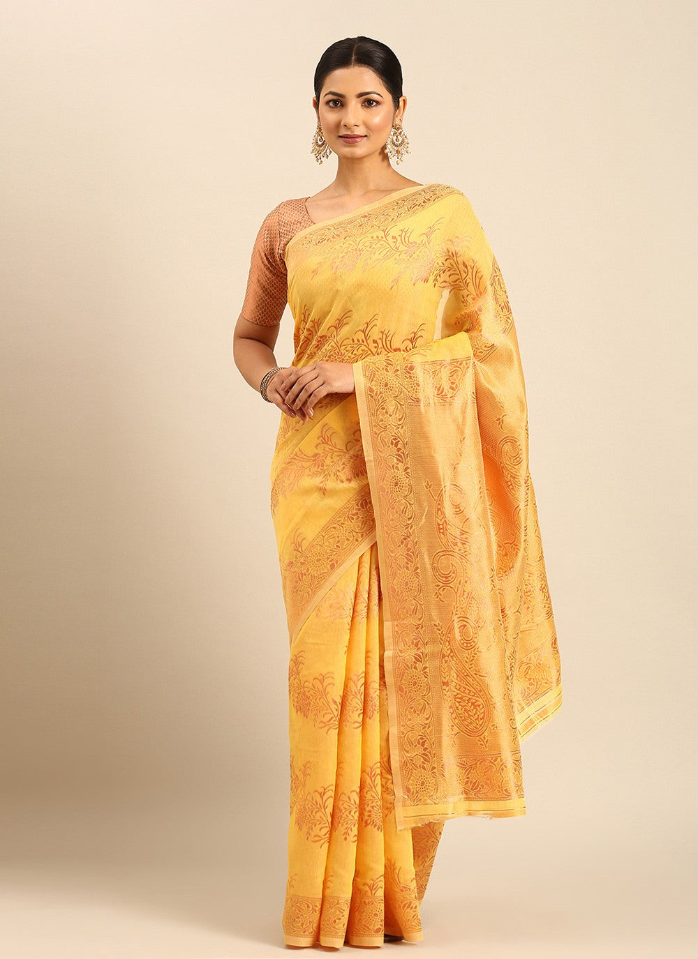 Classic Weaving Zari Cotton Saree - S8120