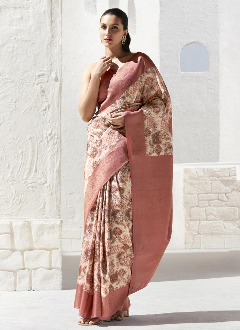 Classic Border Work Art Silk Saree - S9649