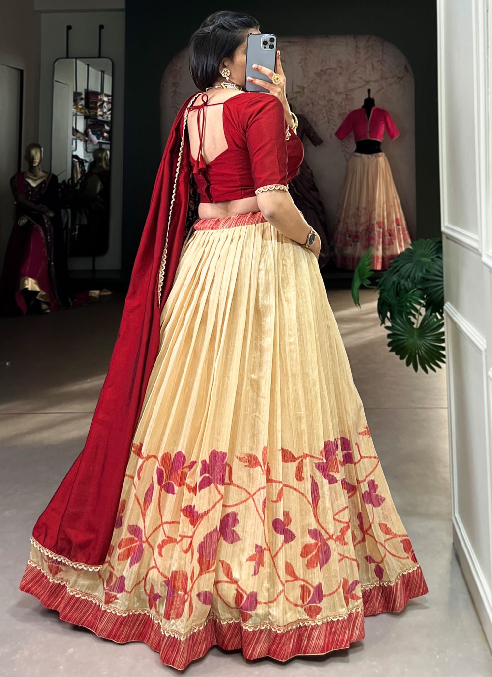 Lace Silk Lehenga - L3064