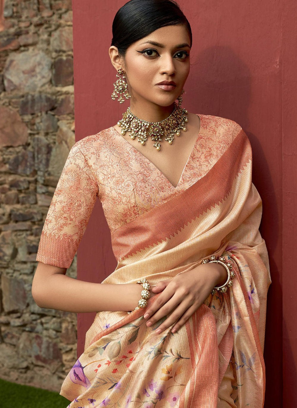 Classic Digital Print Art Silk Saree - S9564