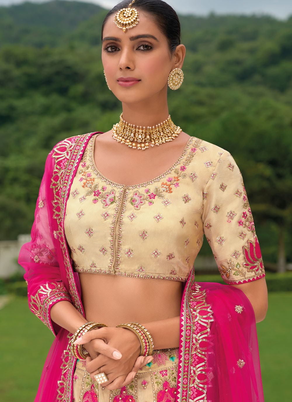 Embroidered Silk Lehenga - L3142