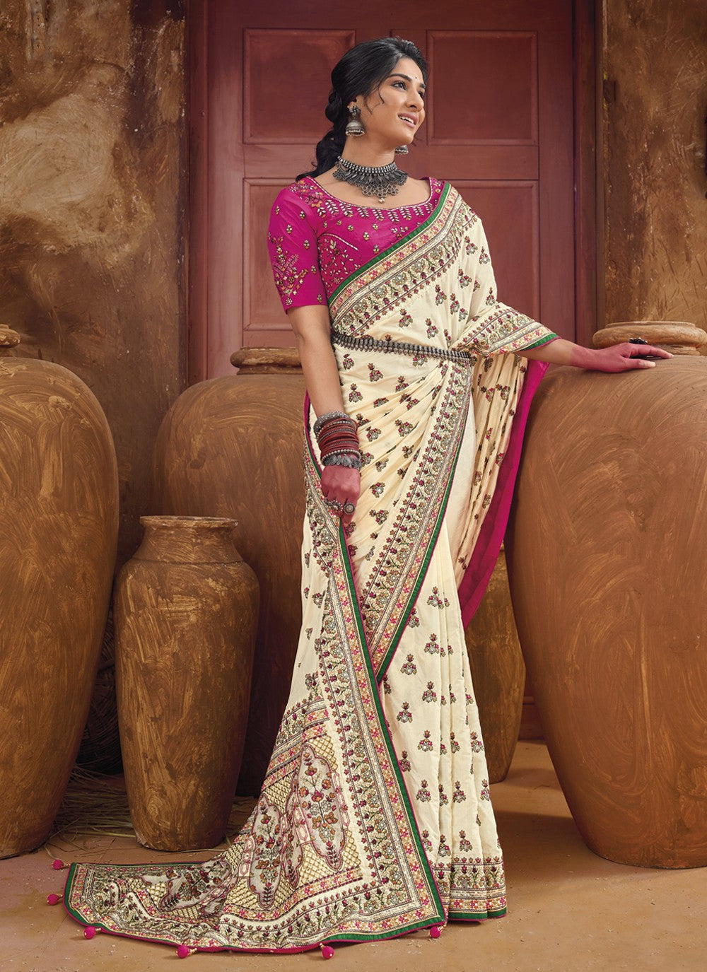 Classic Diamond Banarasi Silk Saree - S3758