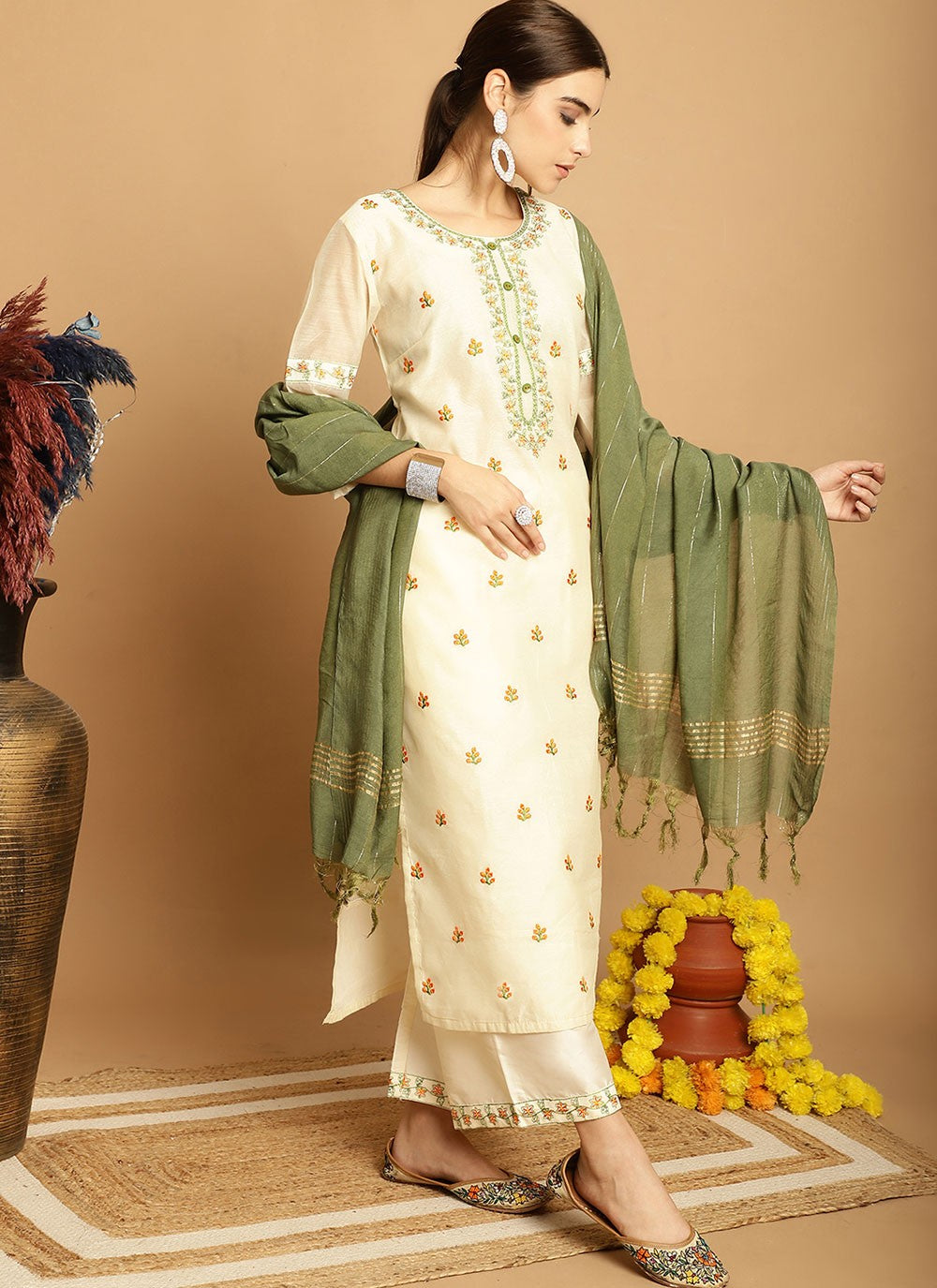 Chanderi Salwar Suit - T1898