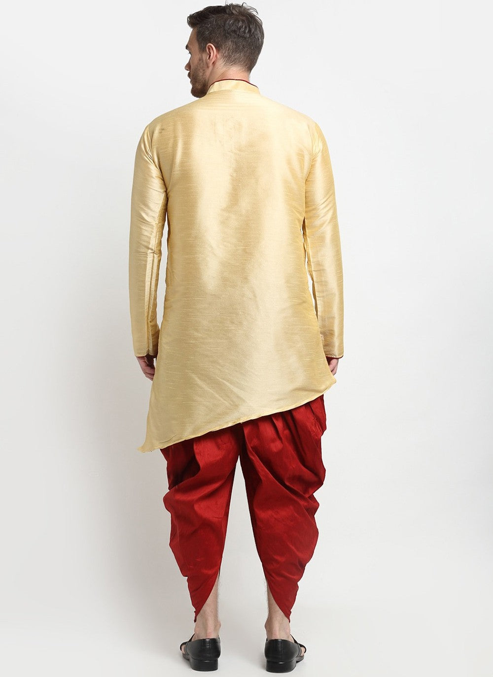 Plain Dupion Silk Cream Dhoti Kurta - M2386