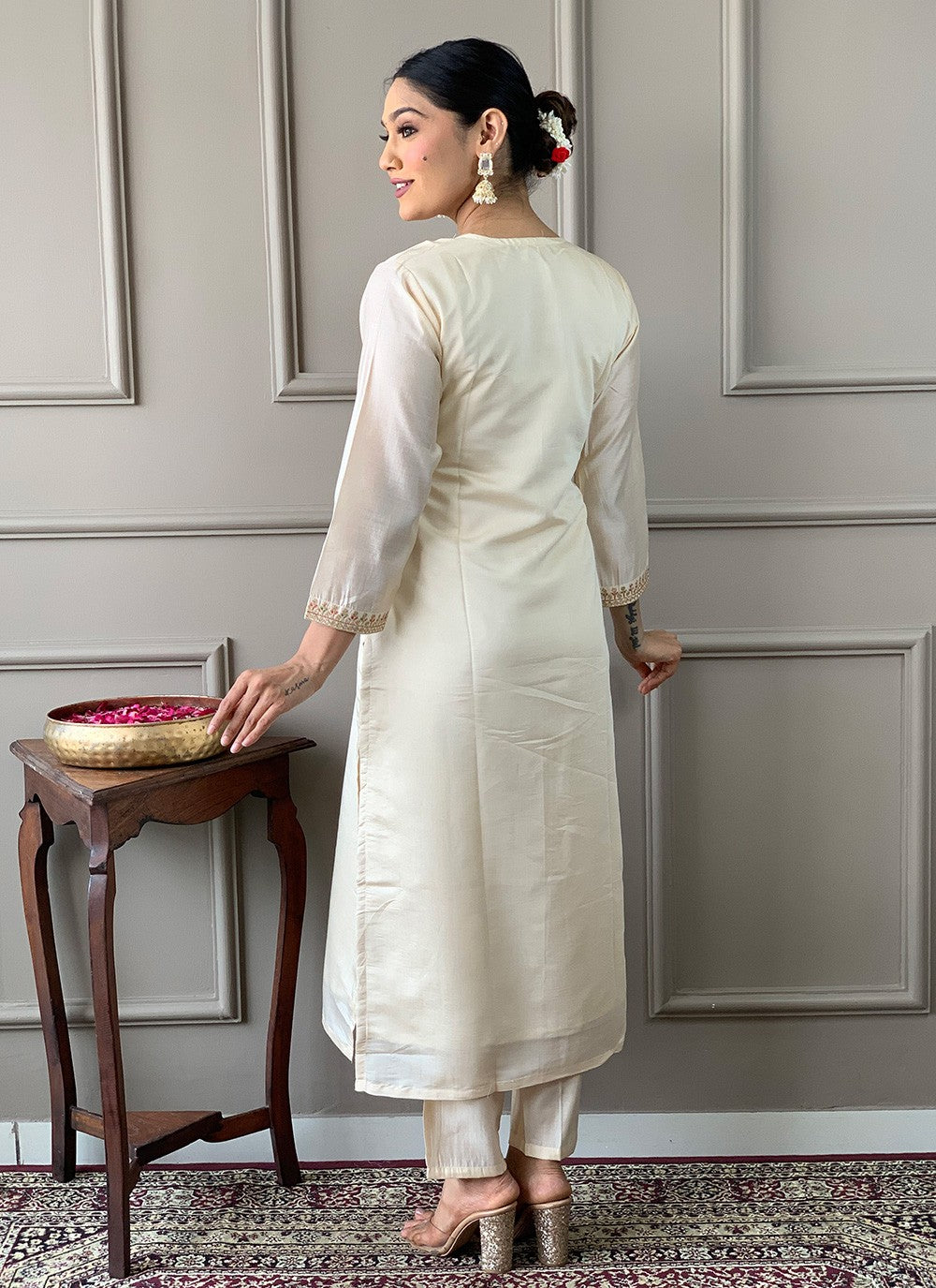 Chanderi , Viscose Pant Style Suit - T3303