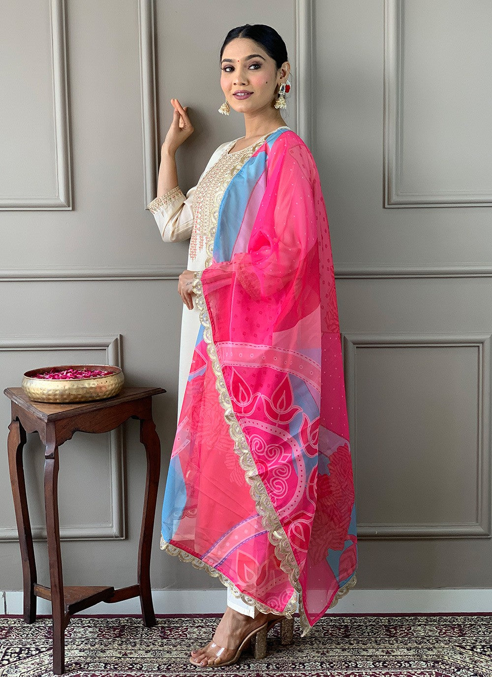 Chanderi , Viscose Pant Style Suit - T3303