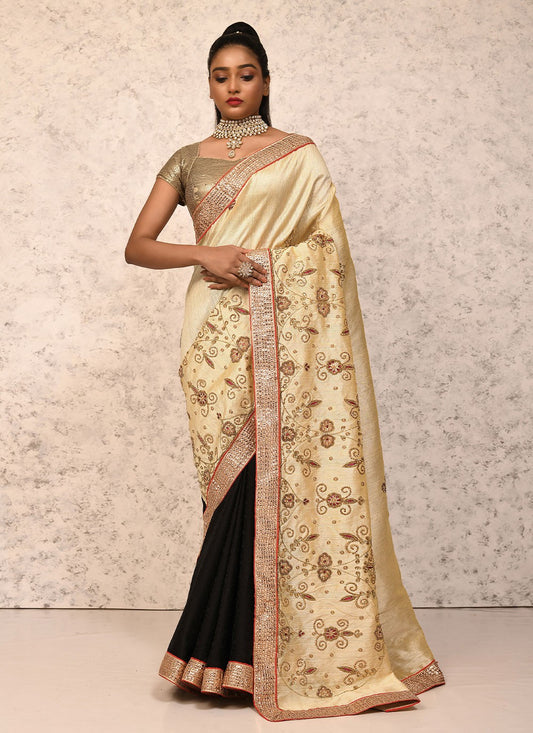 Traditional Embroidered Silk Saree - S1557