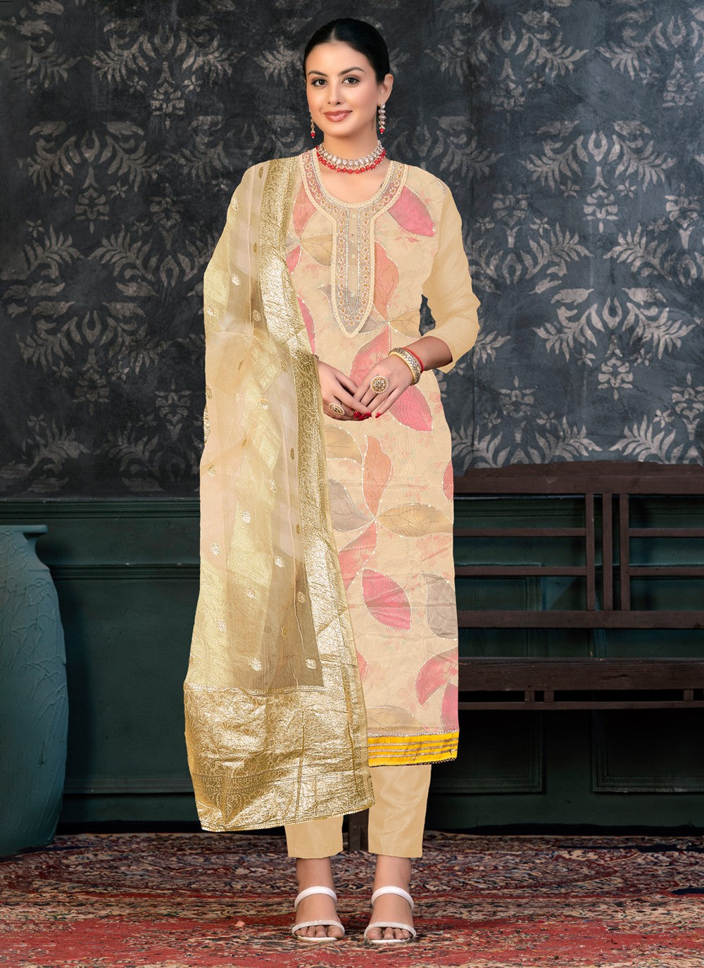 Organza Salwar Suit - T1372