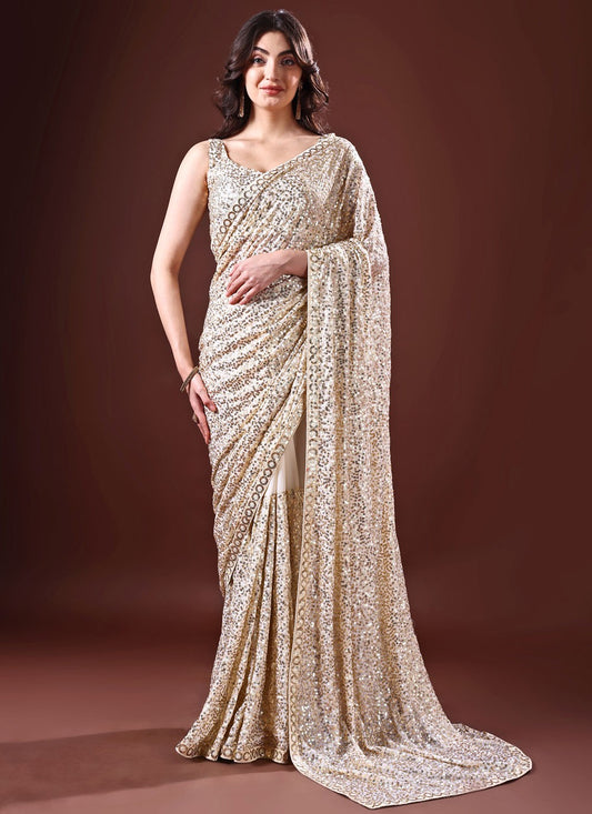 Classic Sequins Georgette Saree - S8734