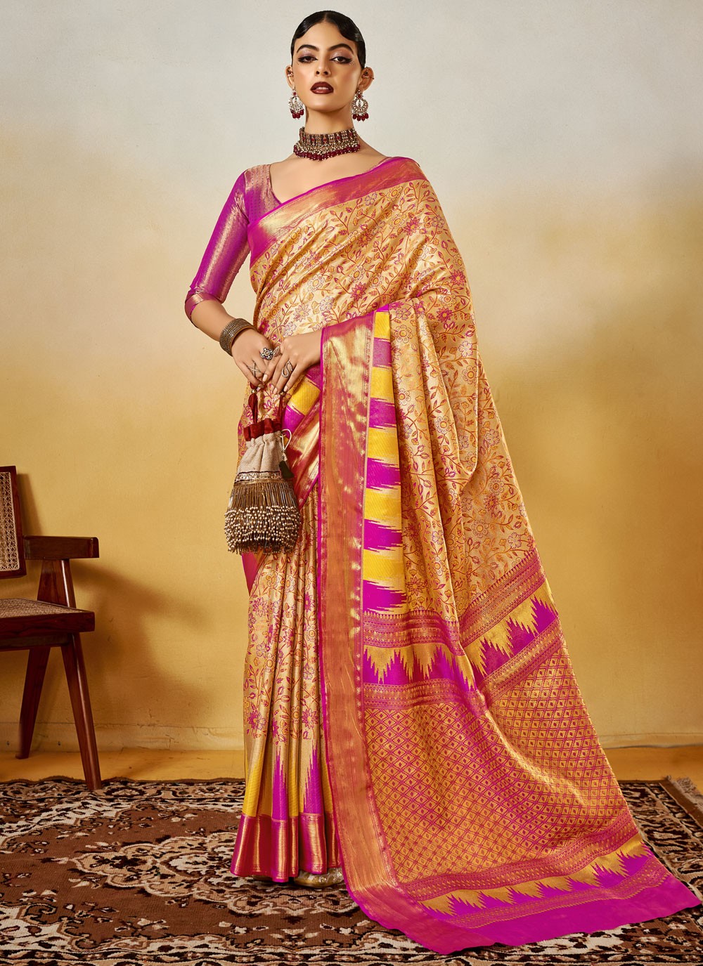 Designer Weaving Zari Silk Green Saree - S10941