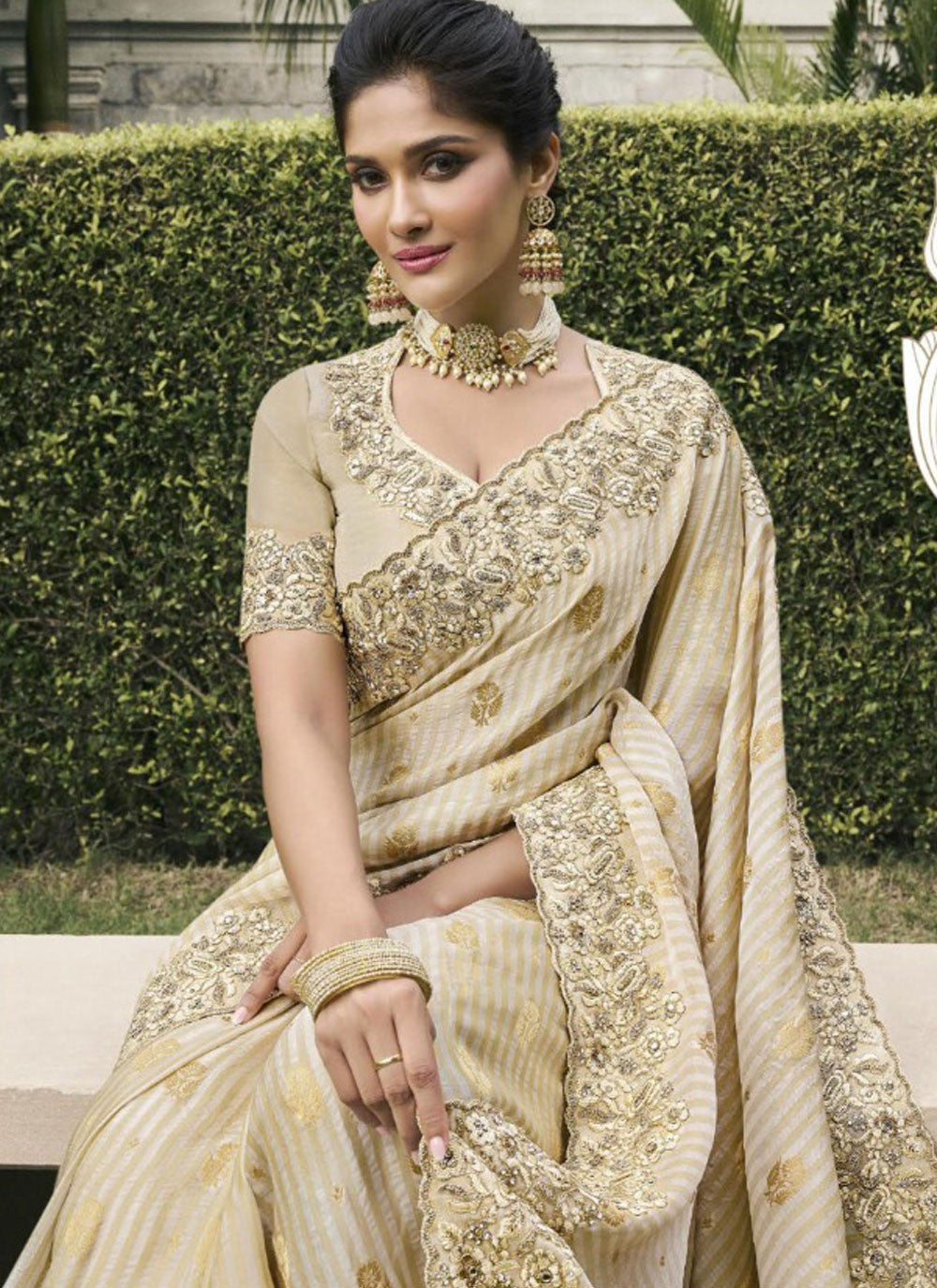 Classic Border Work Tussar Silk Saree - S9485