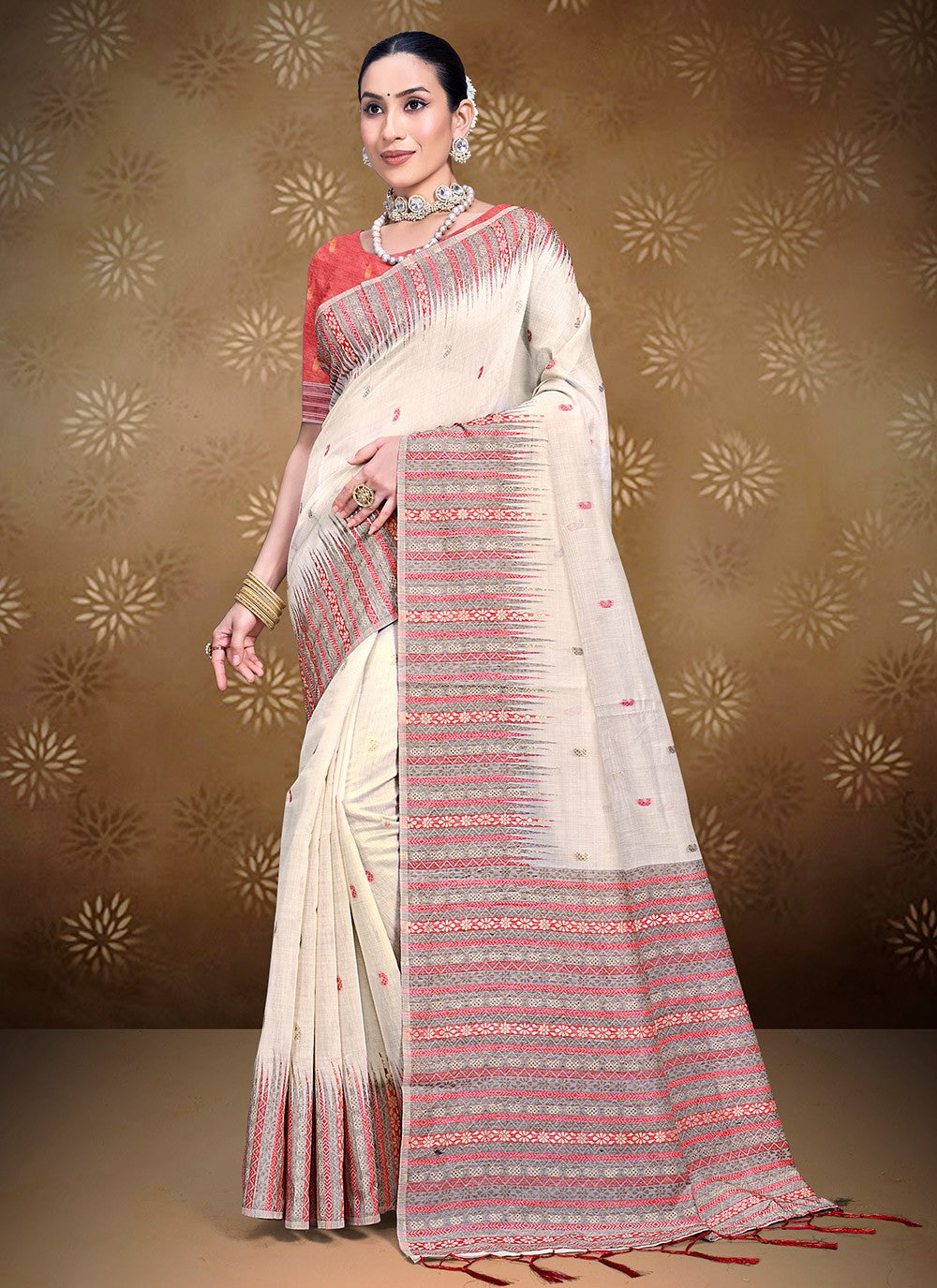 Casual Woven Cotton Saree - S7418