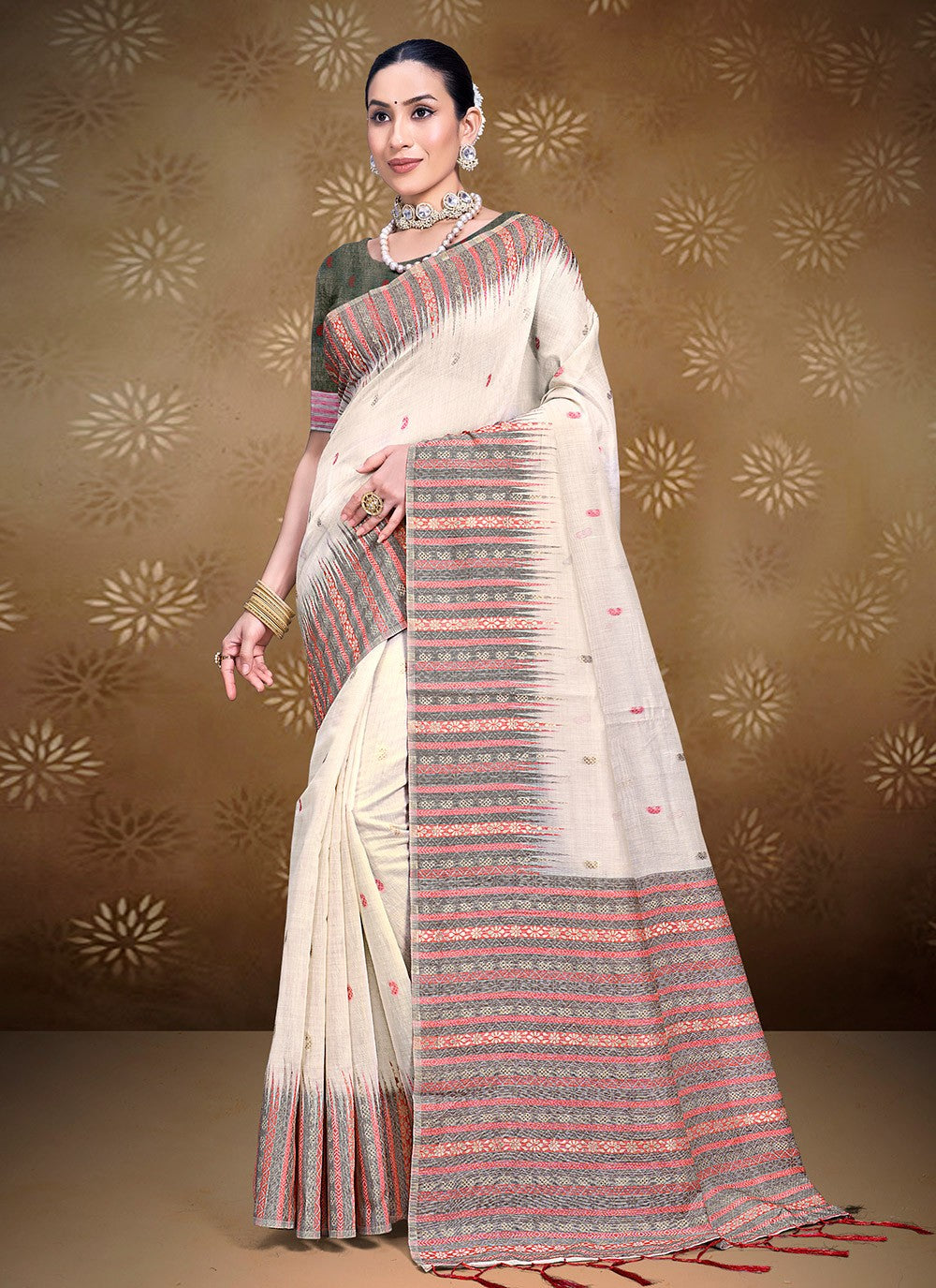 Casual Woven Cotton Saree - S7418