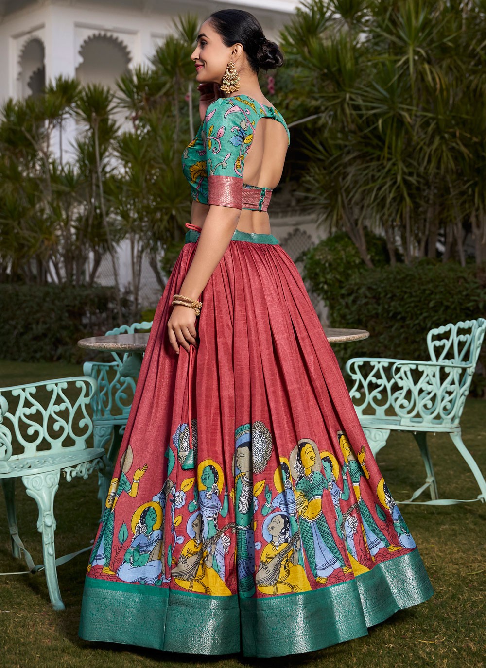 Printed Pure Dola Lehenga - L3119