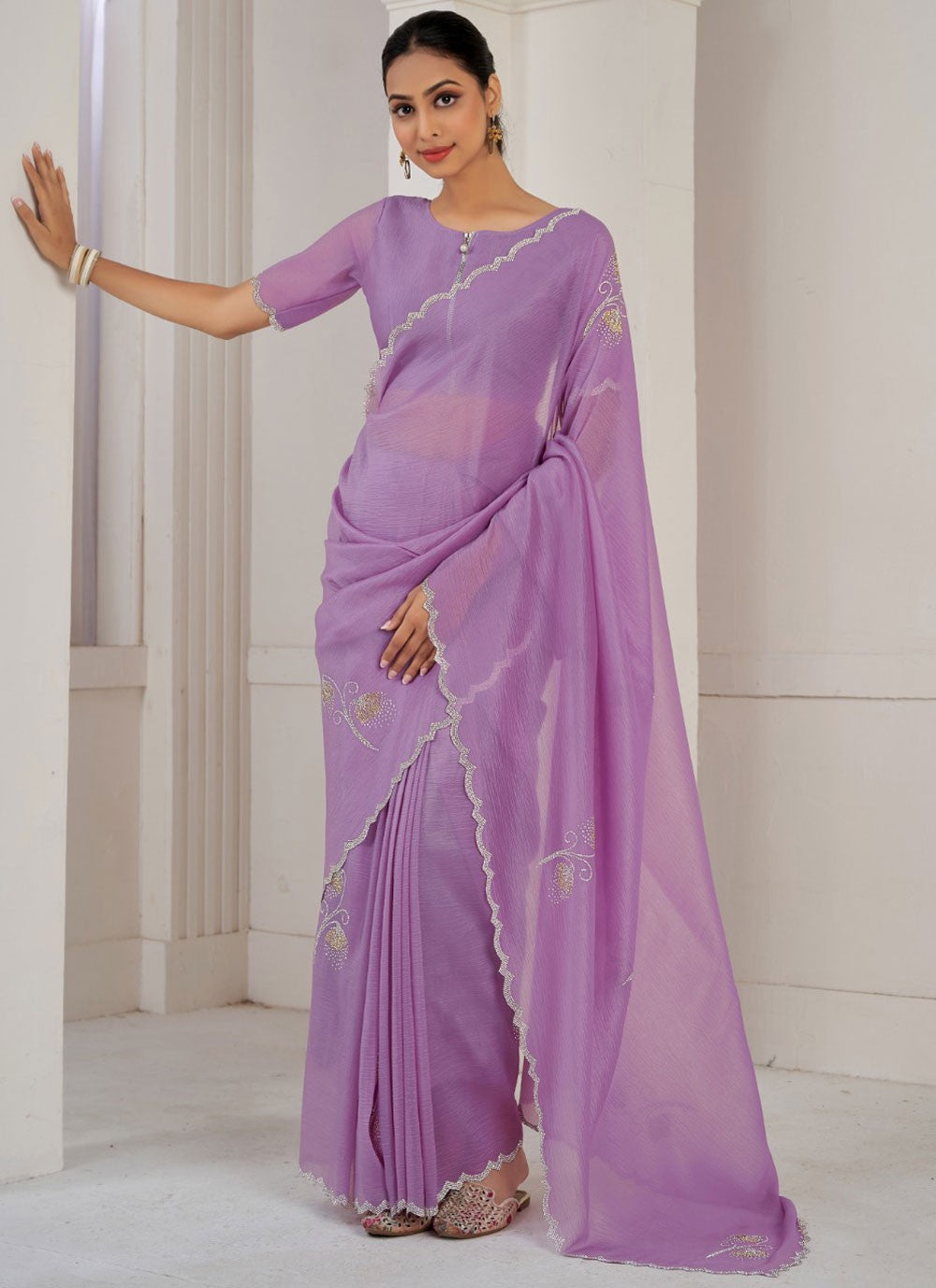 Cutdana, Swarovski Crush Saree - S11565