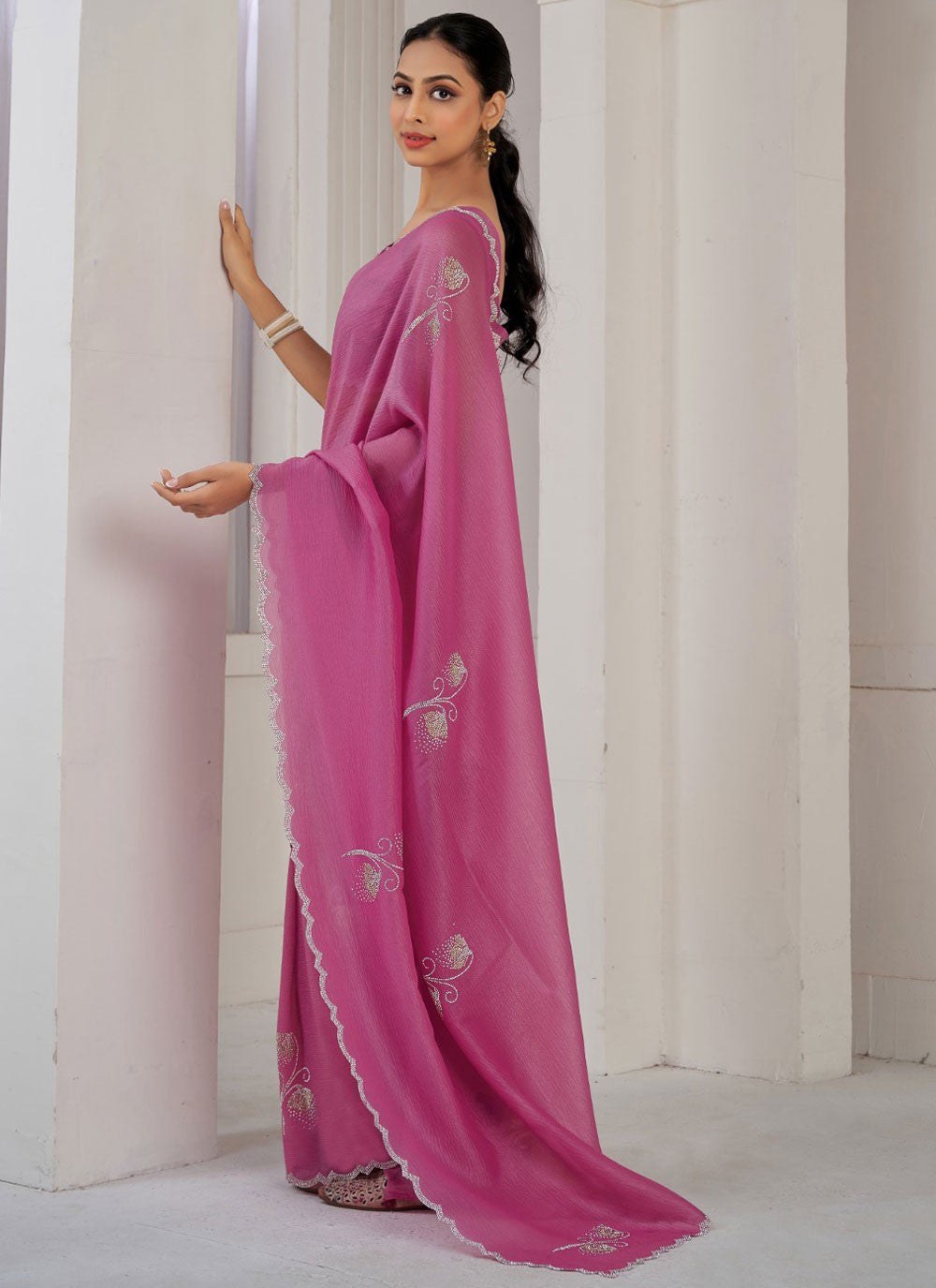 Cutdana, Swarovski Crush Saree - S11565