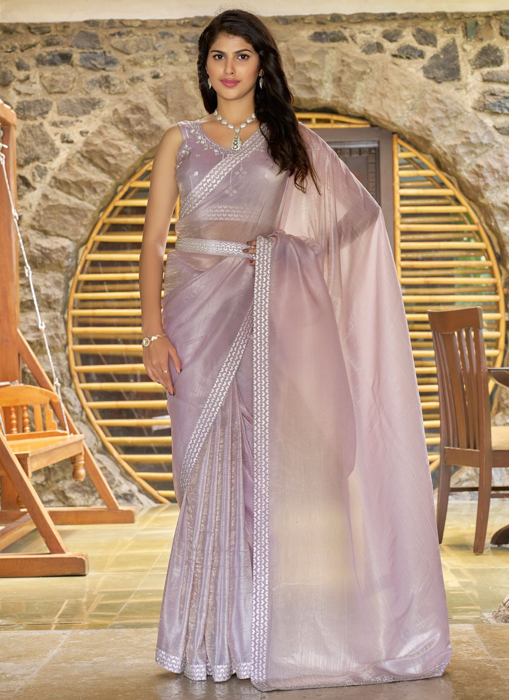 Cutdana, Swarovski Crush Saree - S11525