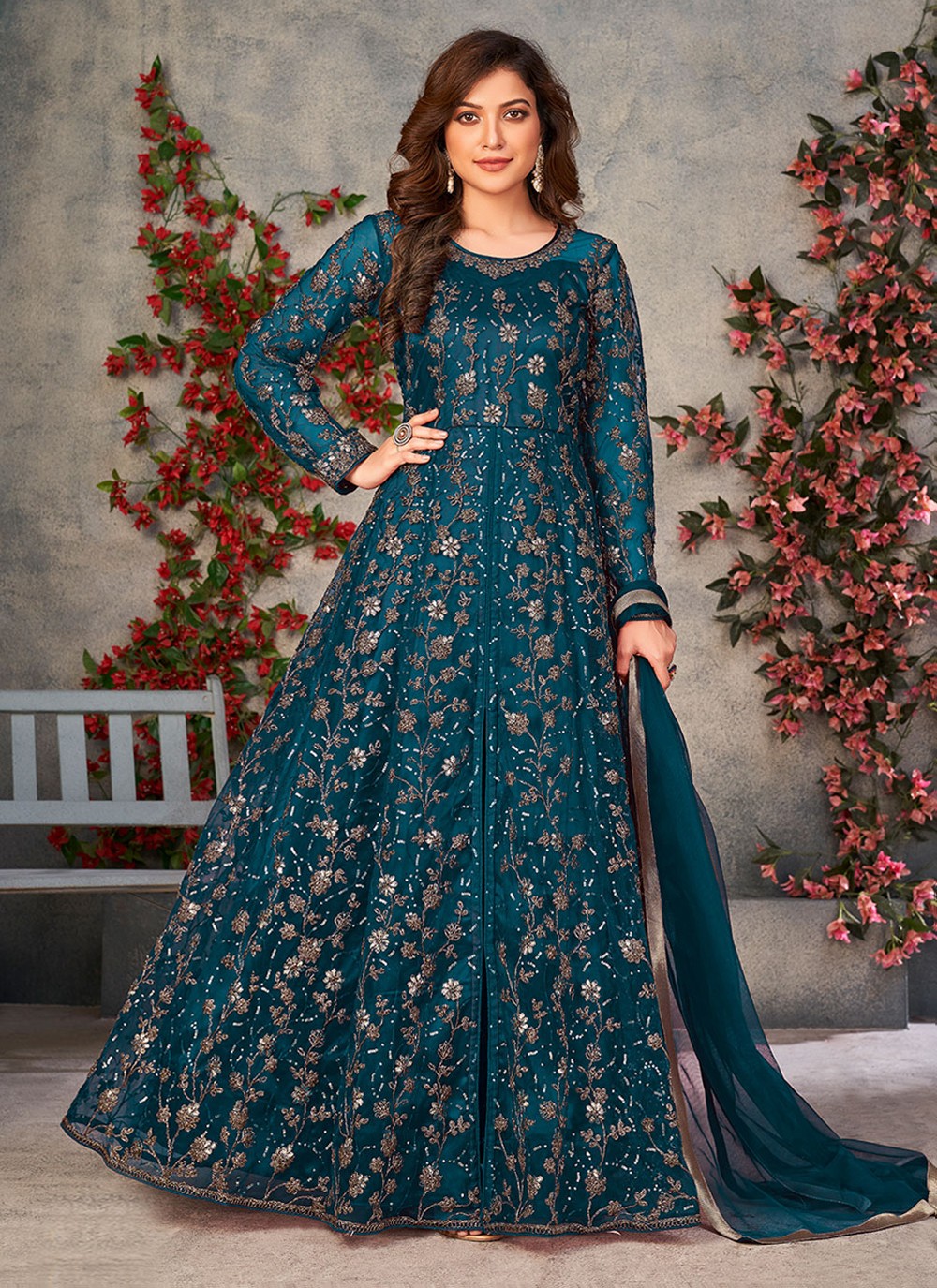 Net Floor Length Anarkali - T802