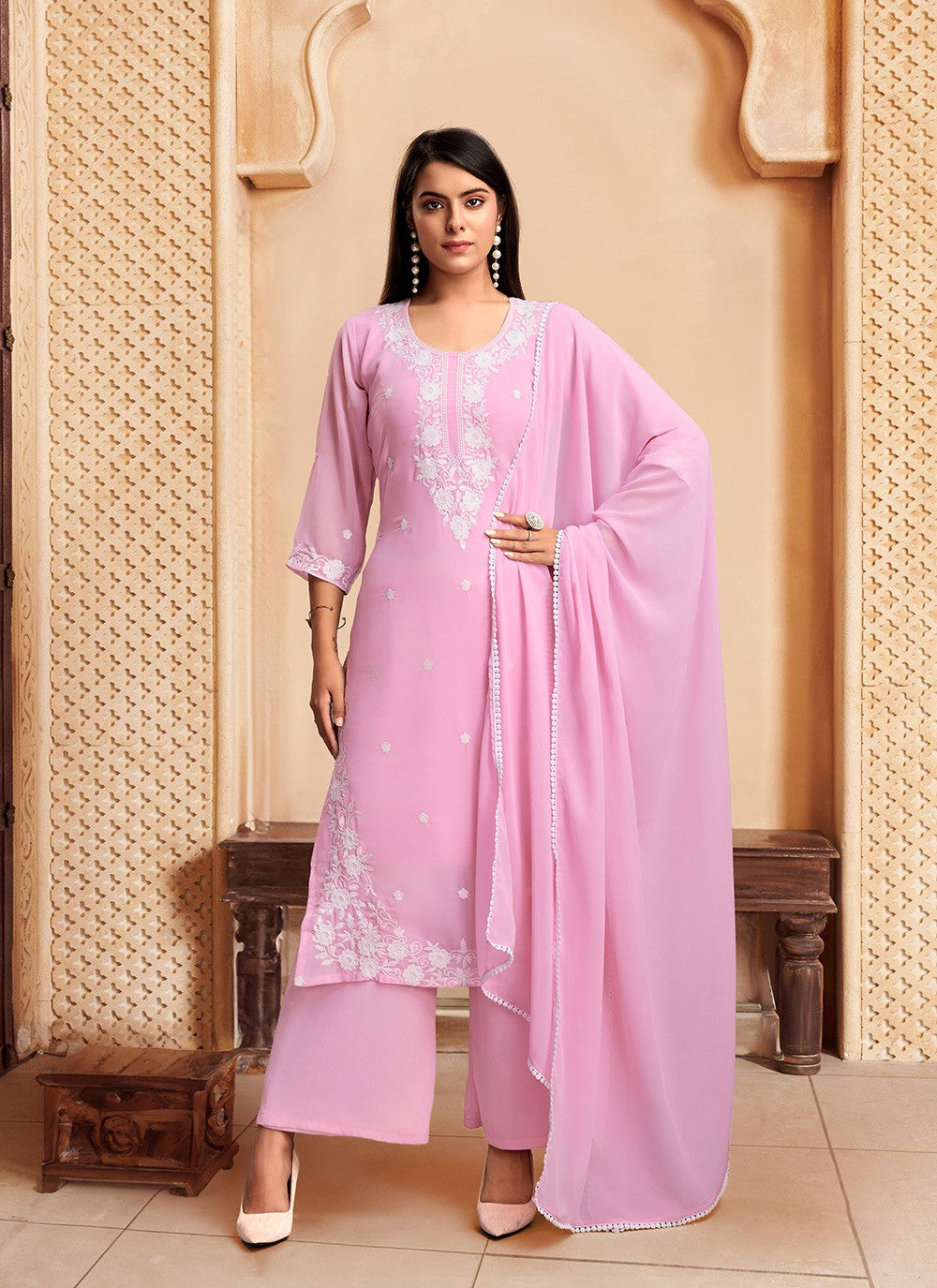 Georgette Palazzo Suit - T3195