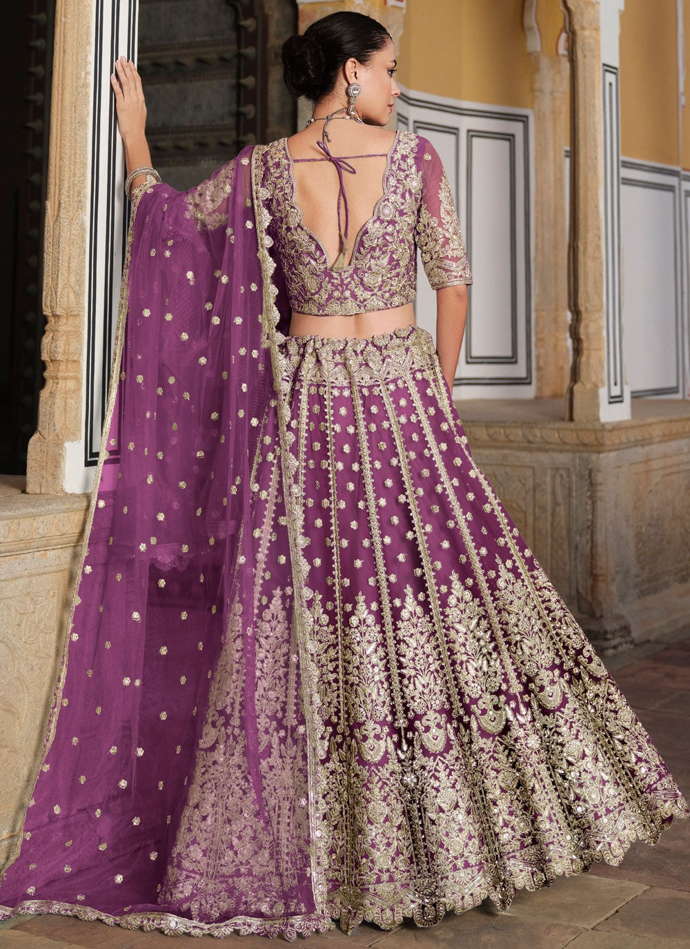 Dimond Net Lehenga - L3186