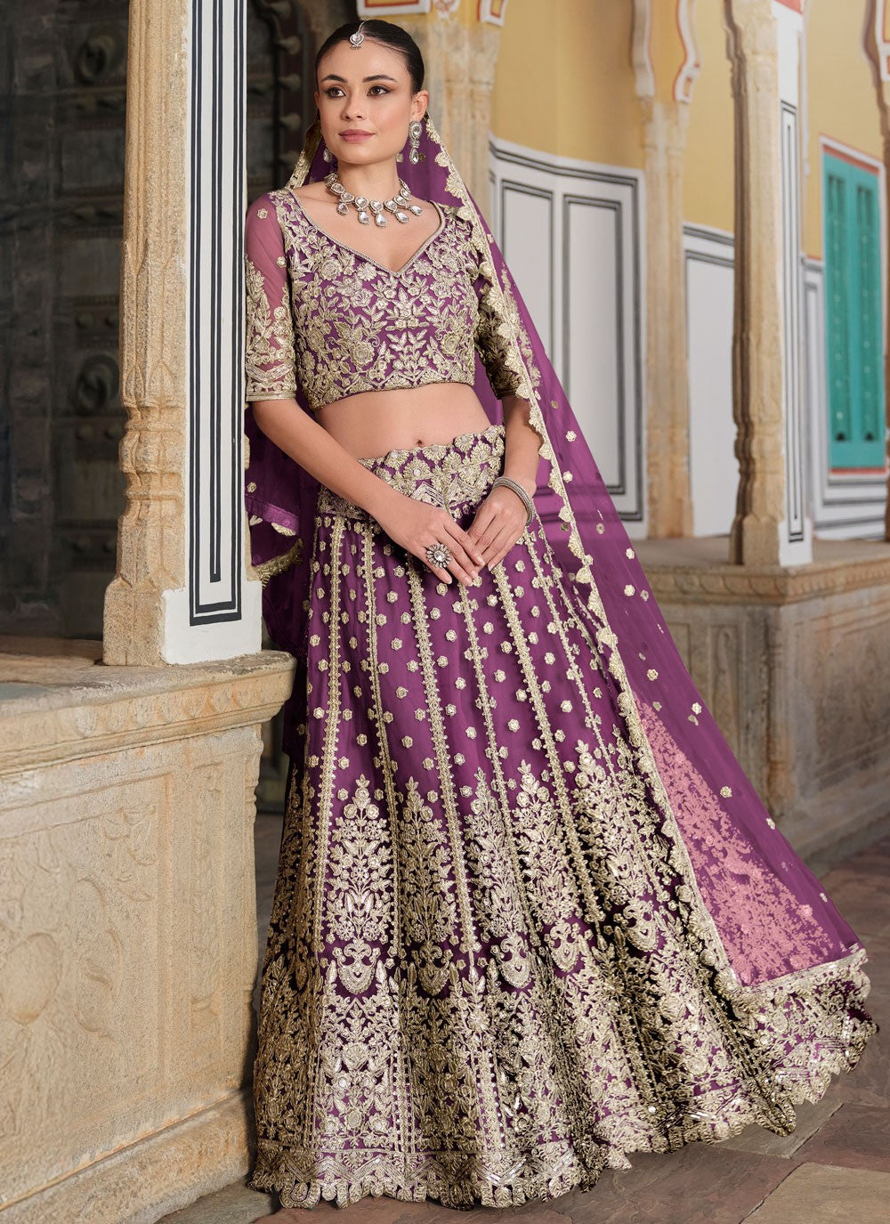 Dimond Net Lehenga - L3186