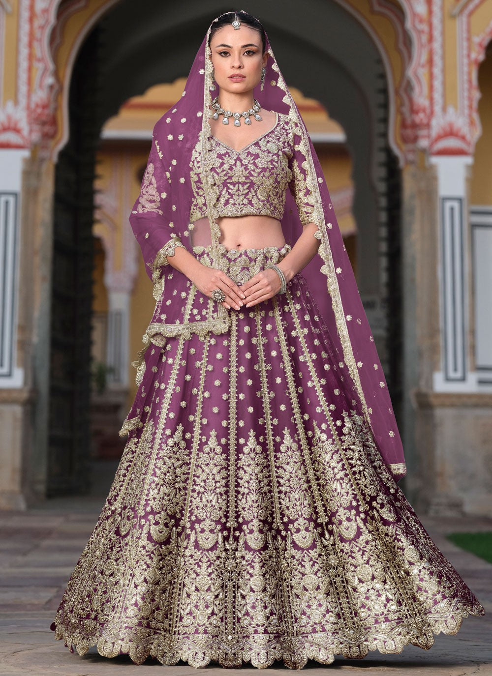 Dimond Net Lehenga - L3186