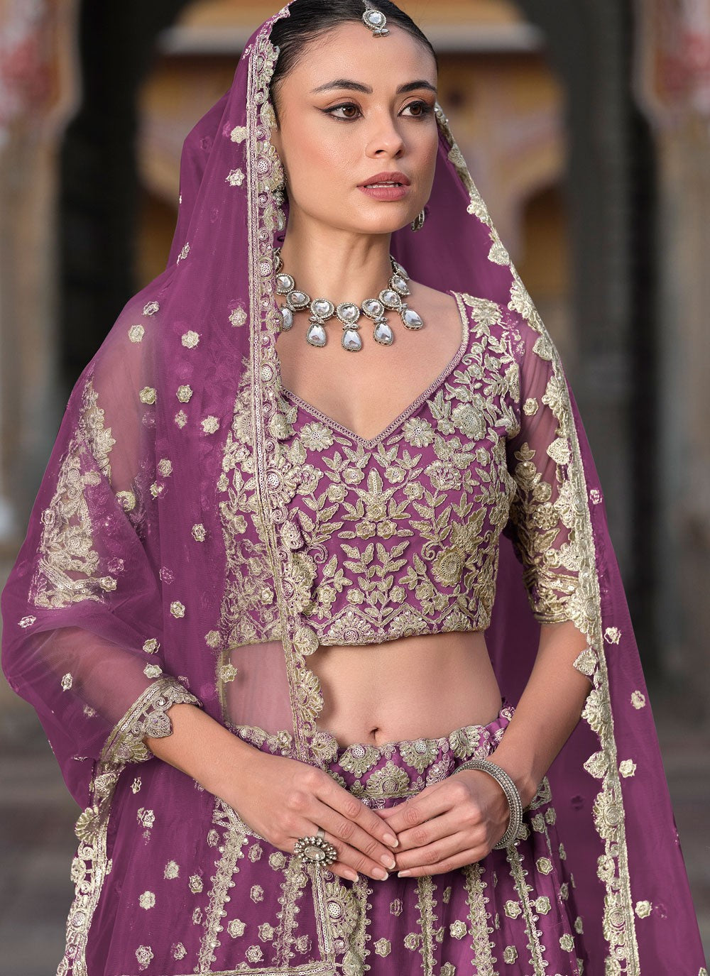 Dimond Net Lehenga - L3186