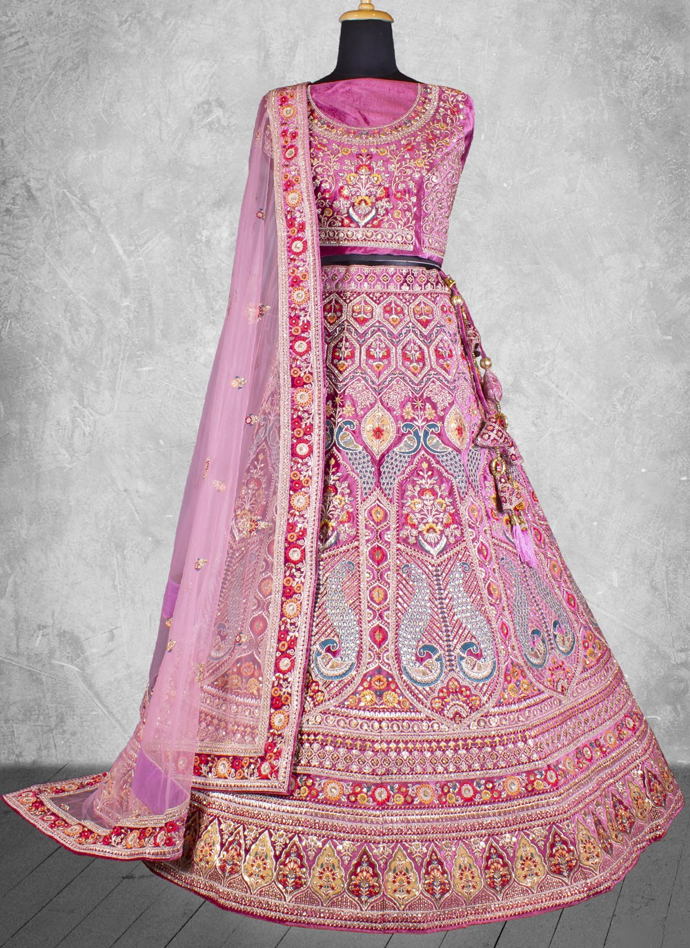 Embroidered Velvet Lehenga - L3067