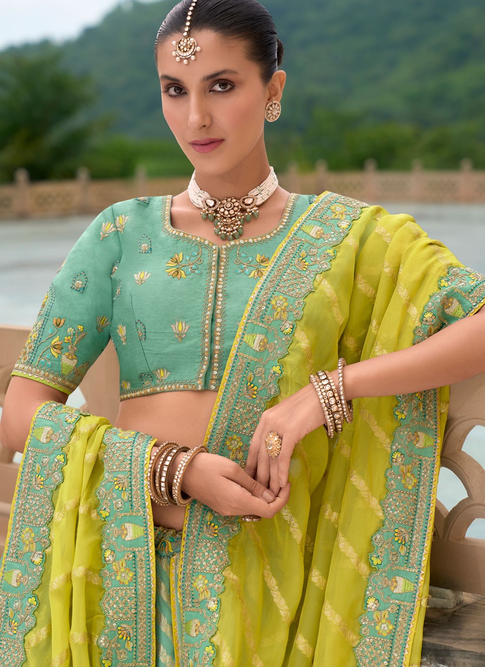 Embroidered Silk Lehenga - L3142