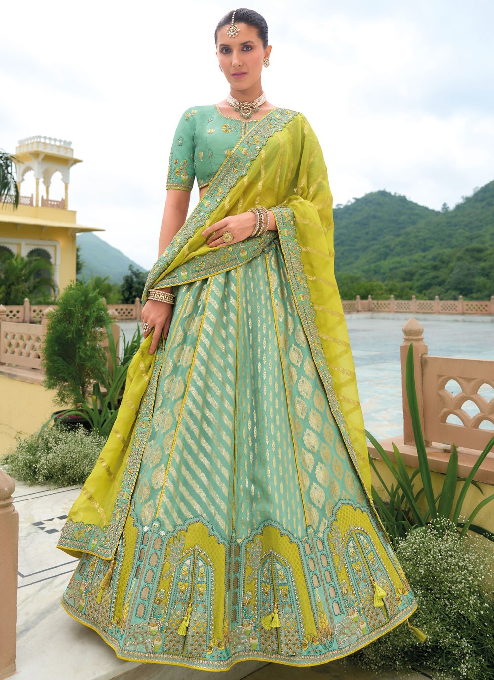 Embroidered Silk Lehenga - L3142