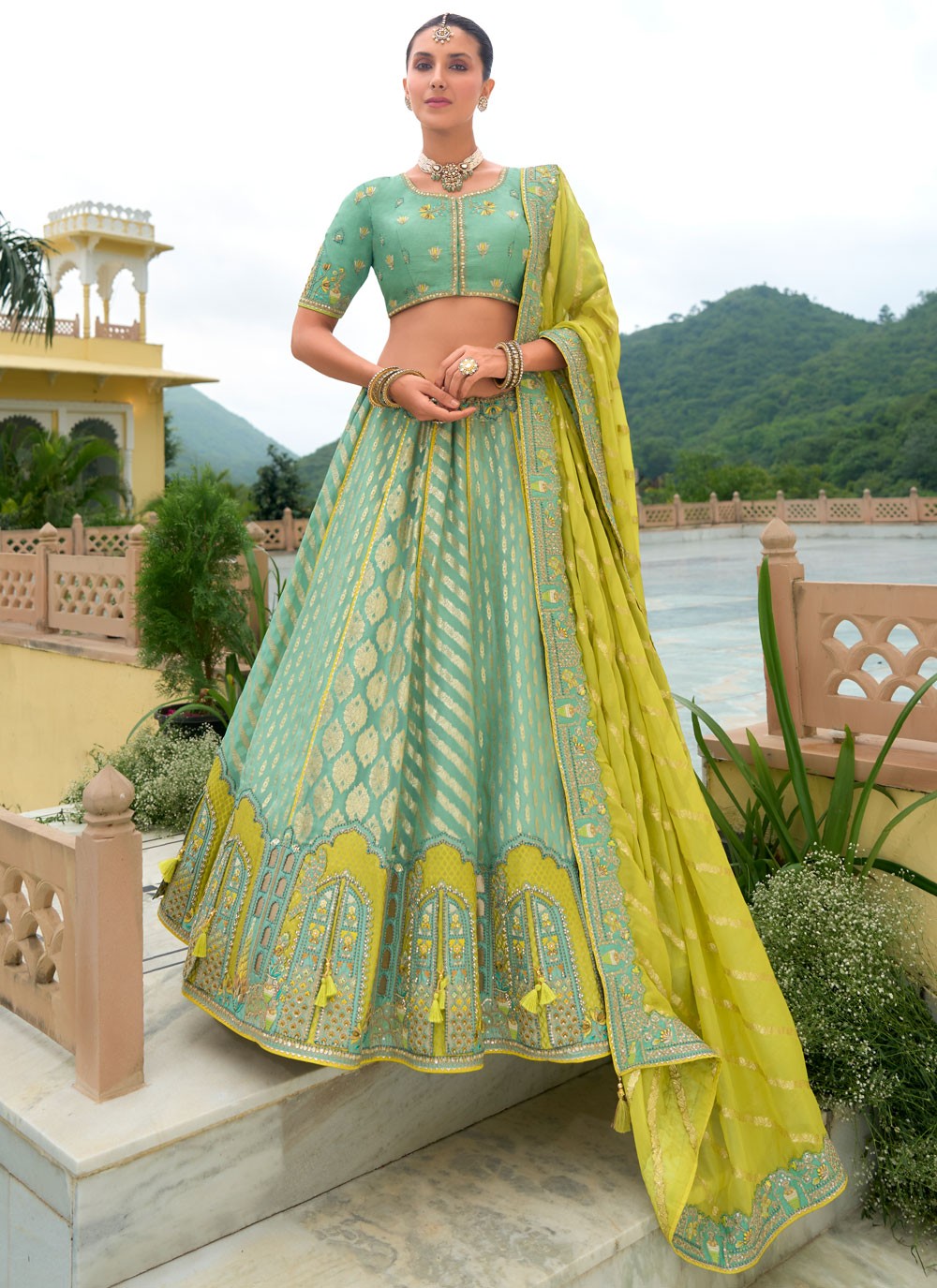 Embroidered Silk Lehenga - L3142