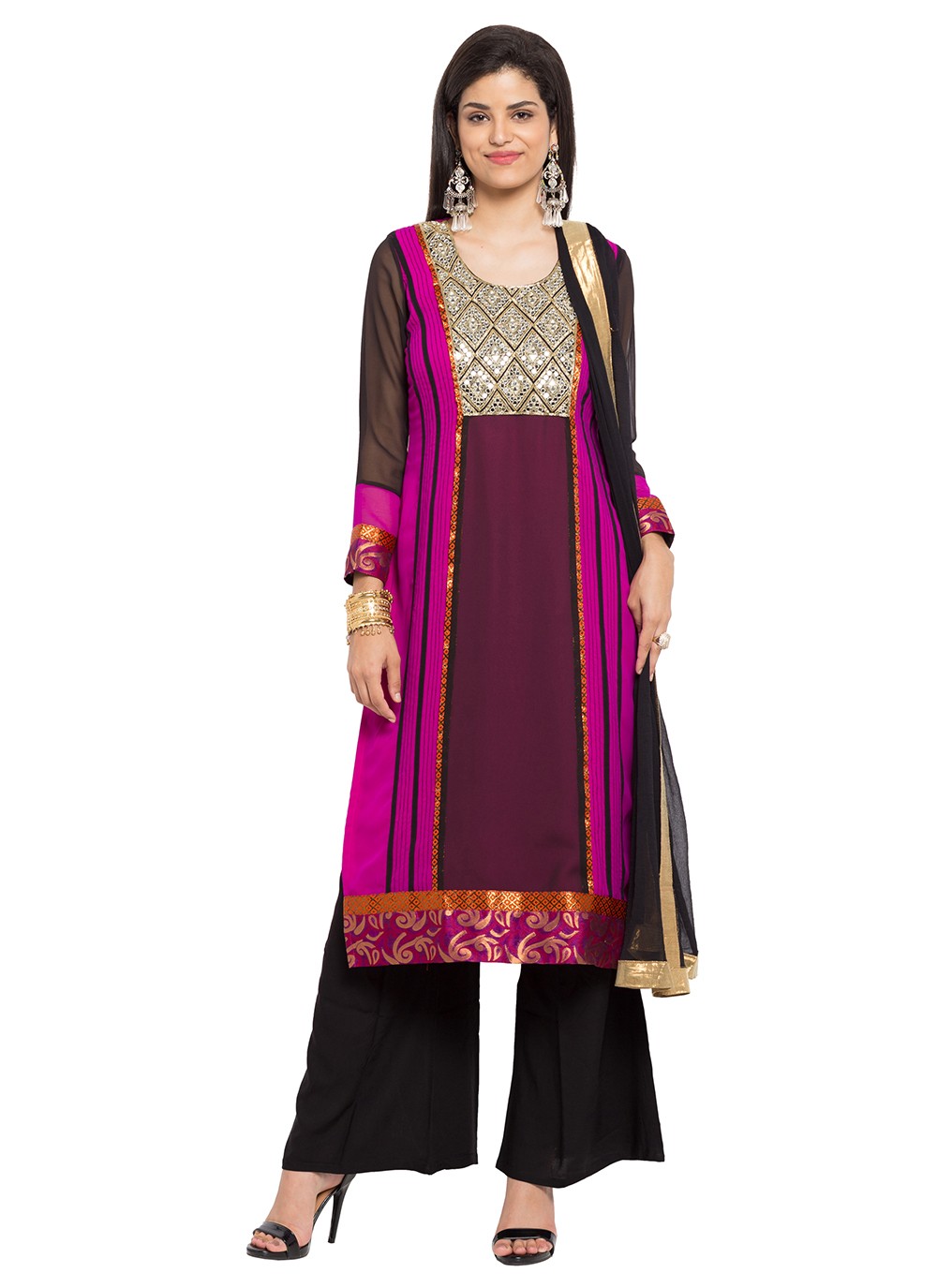 Faux Georgette Anarkali - T275