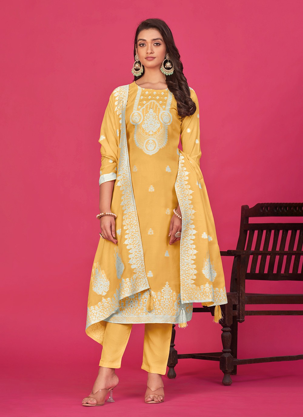 Organza Pant Style Suit - T3016