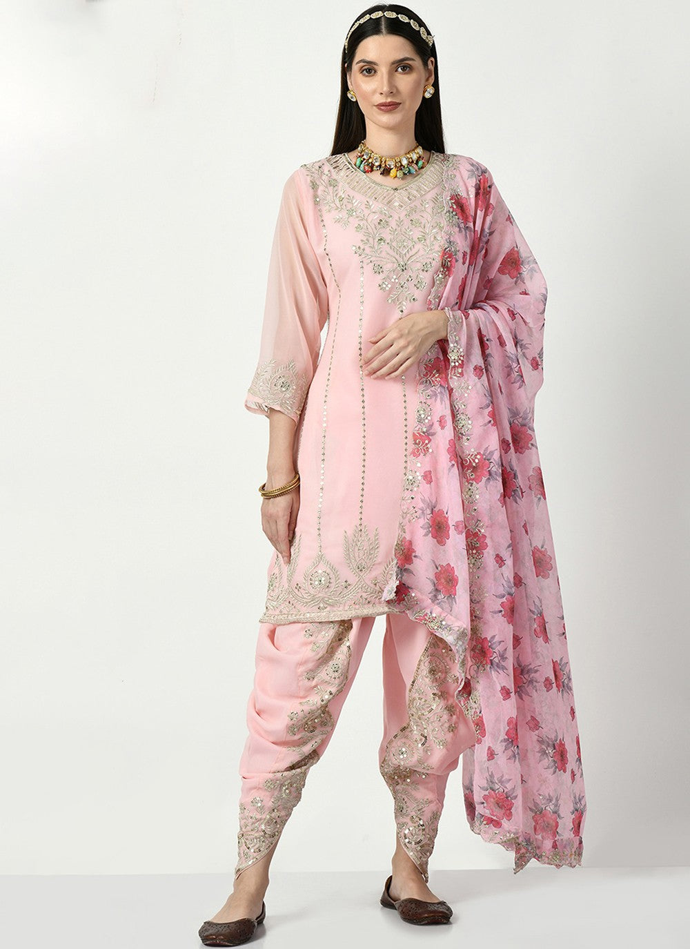 Faux Georgette Patiala Suit - T1937